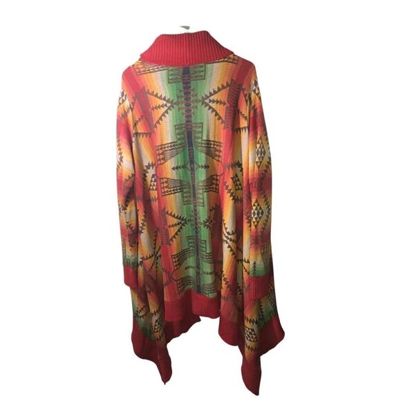 Ralph Lauren Womens Aztec Cardigan Sweater L/XL Shawl Collar Flaw - Picture 14 of 15